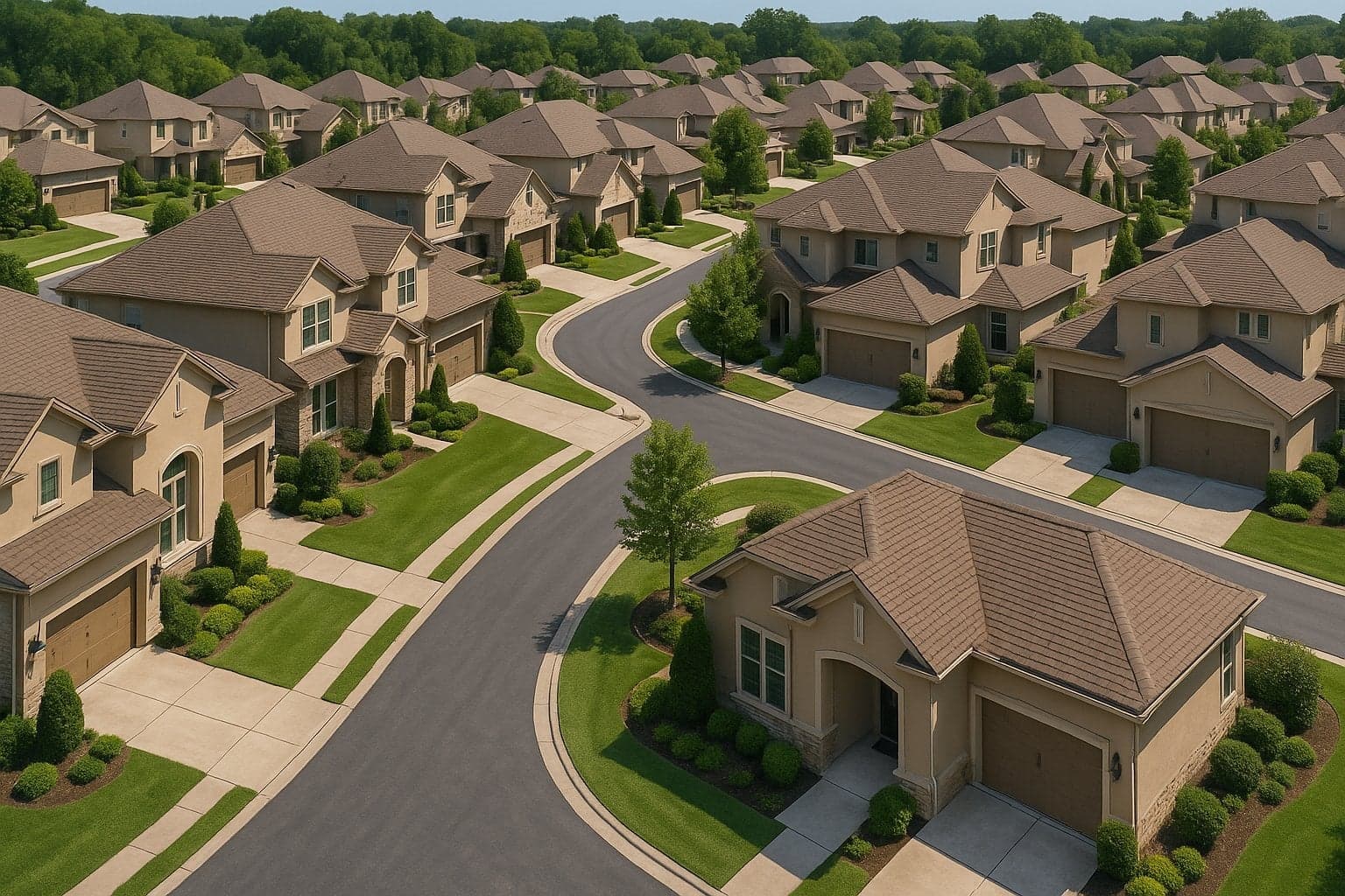 Beautiful neighborhood with HOA approved roofing