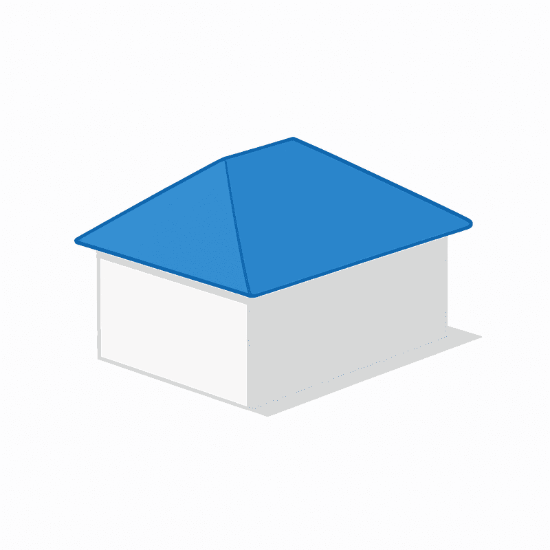 Hip roof architectural illustration