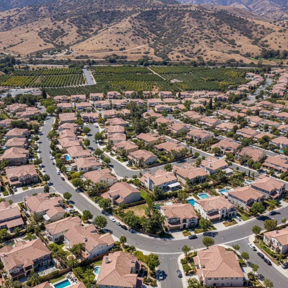 Riverside CA residential roofing with Inland Empire landscape