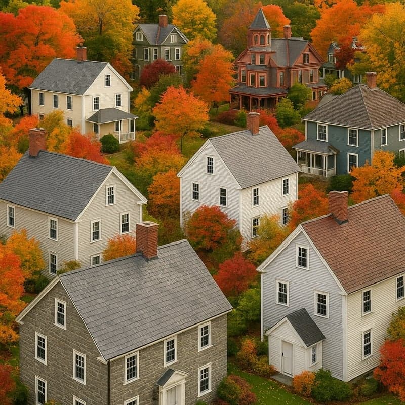 Variety of roof styles and materials