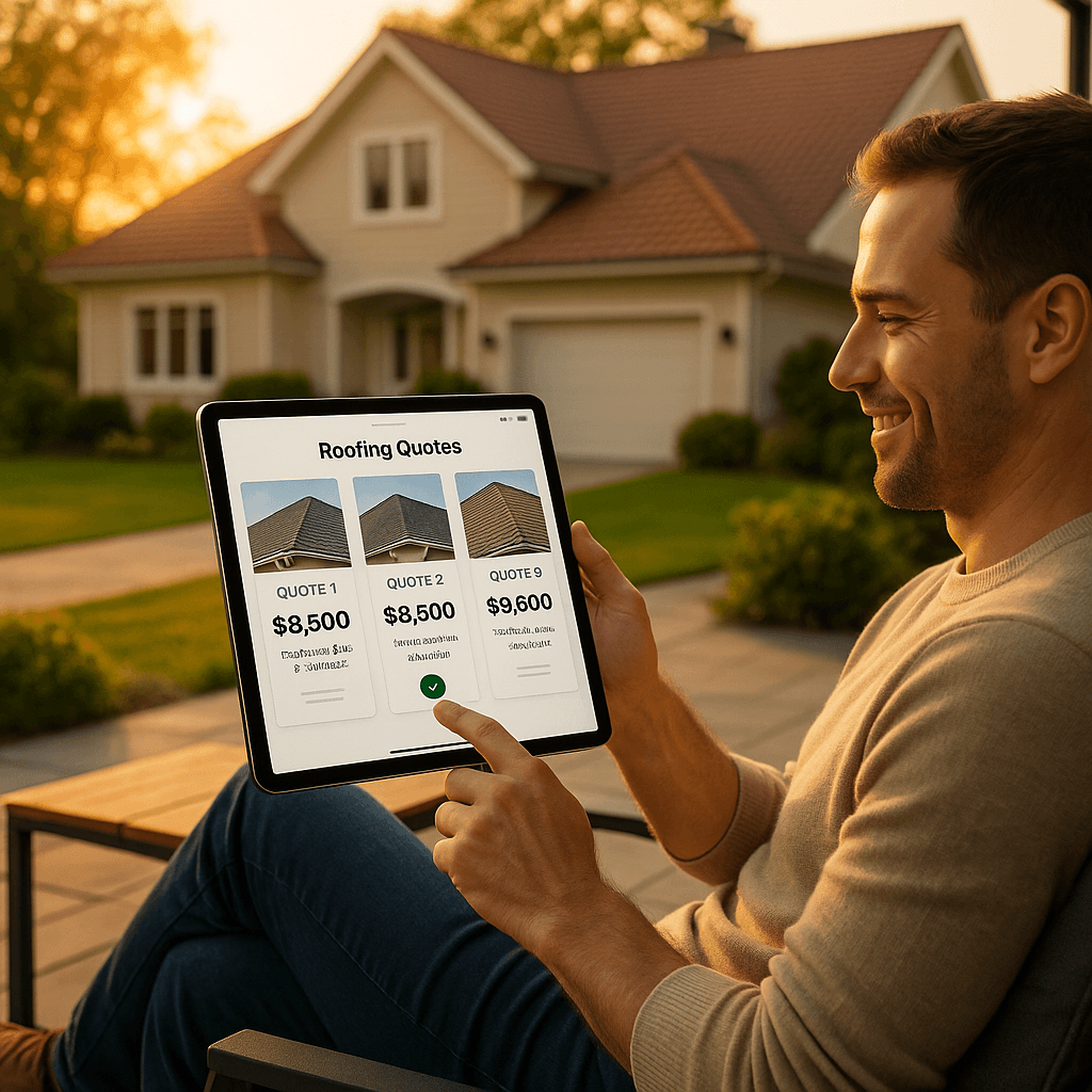 Homeowner comparing quotes